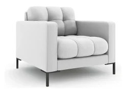 Cosmopolitan Design - Poltrona "Bali" em tecido estrutural cinza claro - 87x92x75cm