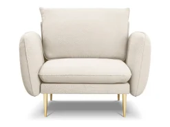 Cosmopolitan Design - Poltrona "Vienna" em tecido bouclé bege - 97x94x95cm