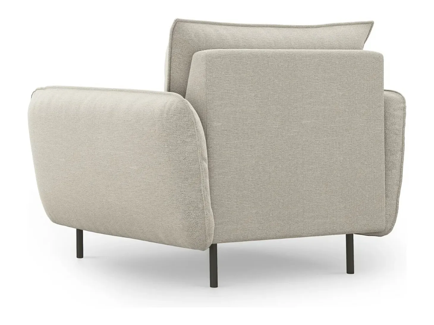 Cosmopolitan Design - Poltrona "Vienna" em tecido estrutural bege claro - 97x94x95cm