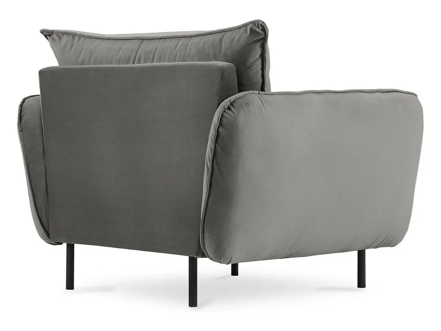 Cosmopolitan Design - Poltrona "Vienna" em veludo cinza claro - 97x94x95cm
