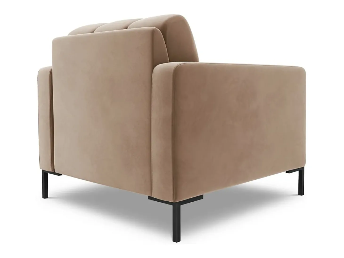 Cosmopolitan Design - Poltrona "Bali" em veludo bege - 87x92x75cm