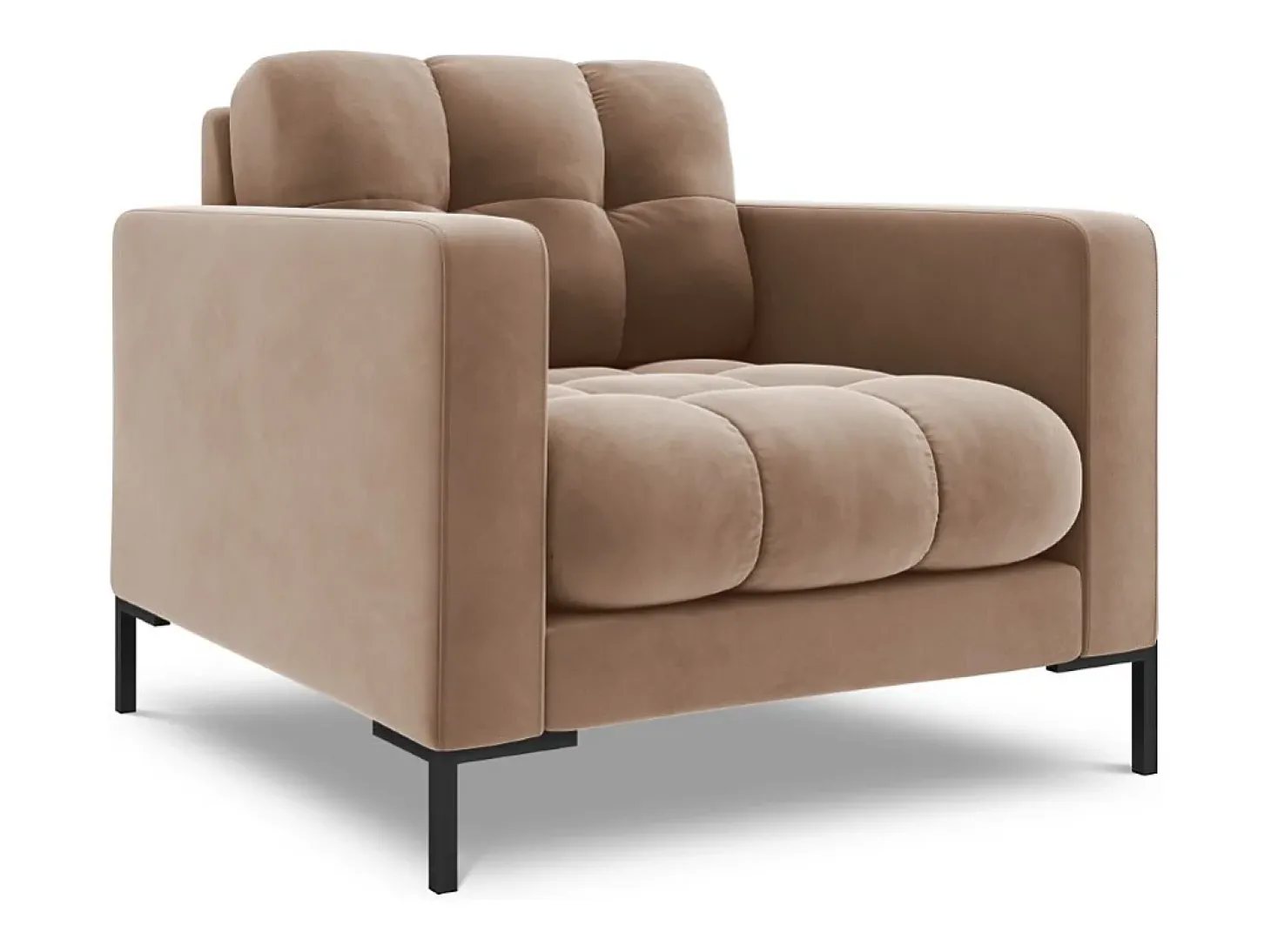 Cosmopolitan Design - Poltrona "Bali" em veludo bege - 87x92x75cm