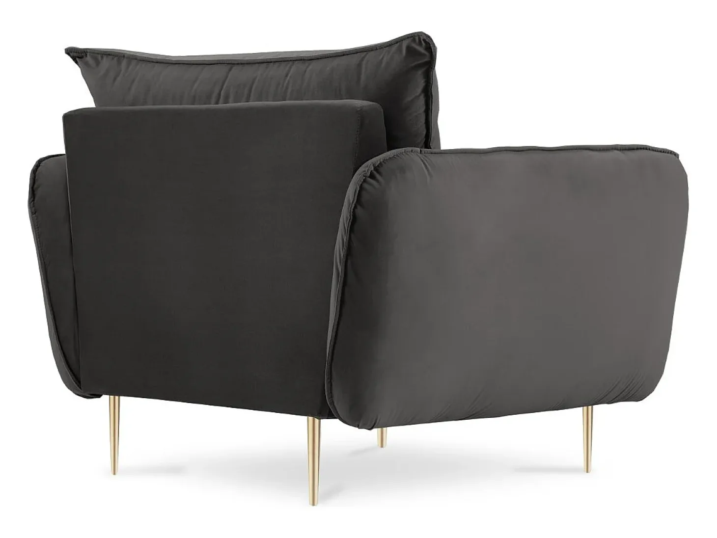 Cosmopolitan Design - Poltrona "Vienna" em veludo cinza escuro - 97x94x95cm
