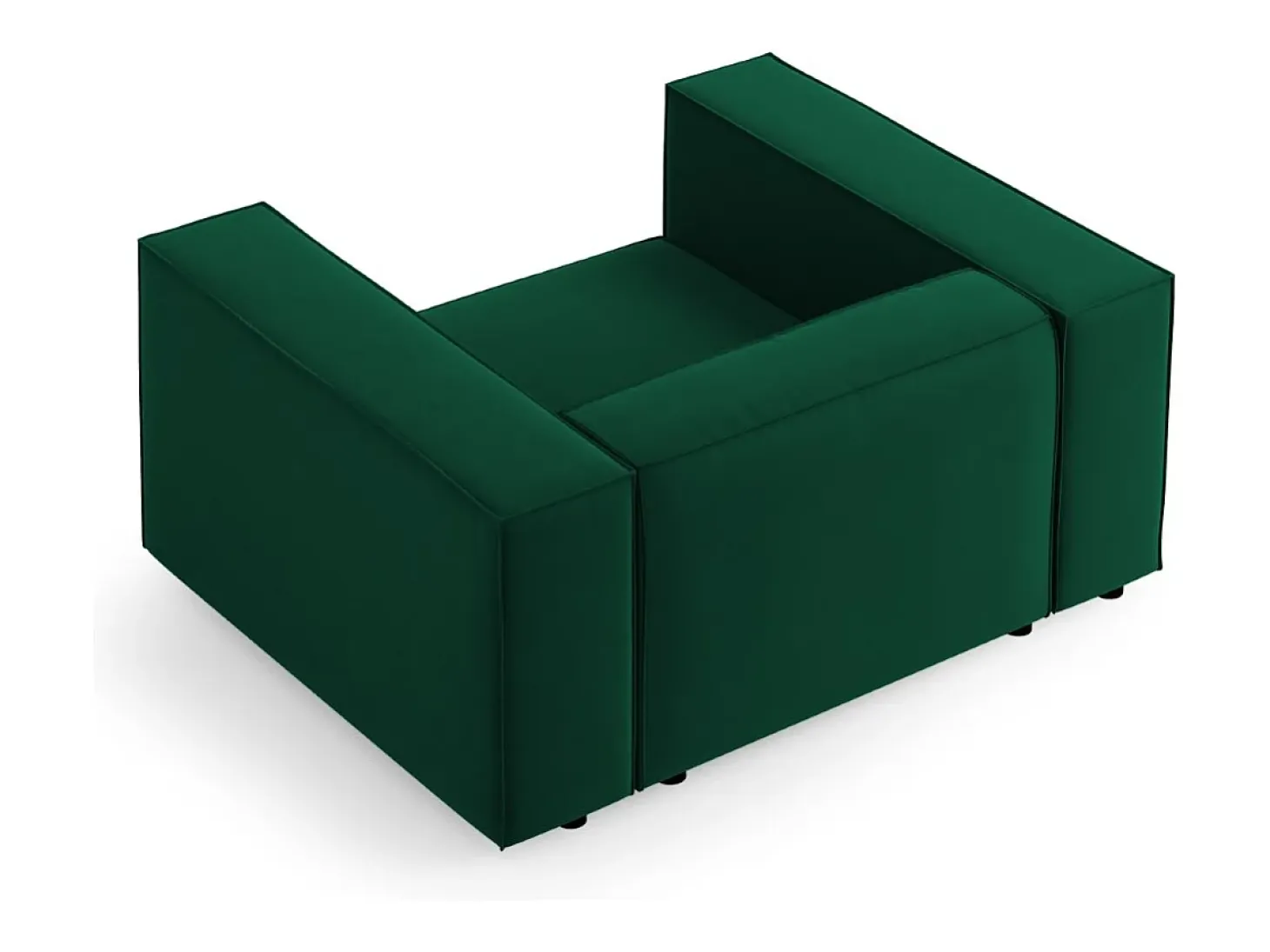 Cosmopolitan Design - Poltrona "Arendal" em veludo verde garrafa - 124x102x70cm