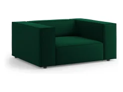 Cosmopolitan Design - Poltrona "Arendal" em veludo verde garrafa - 124x102x70cm