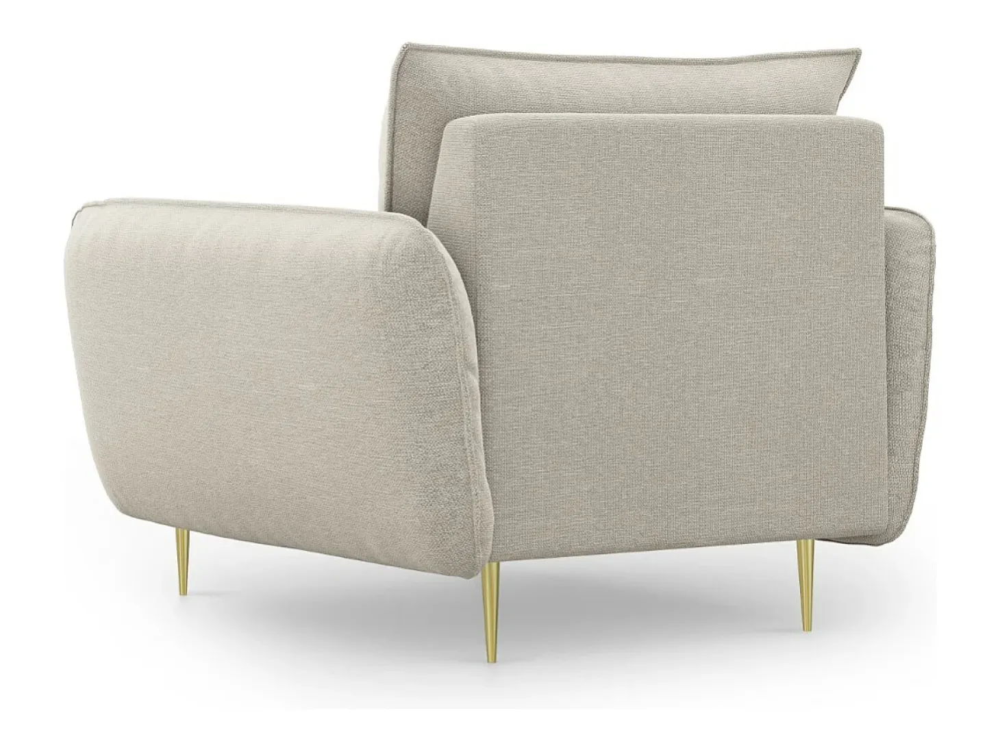 Cosmopolitan Design - Poltrona "Vienna" em tecido estrutural bege claro - 97x94x95cm