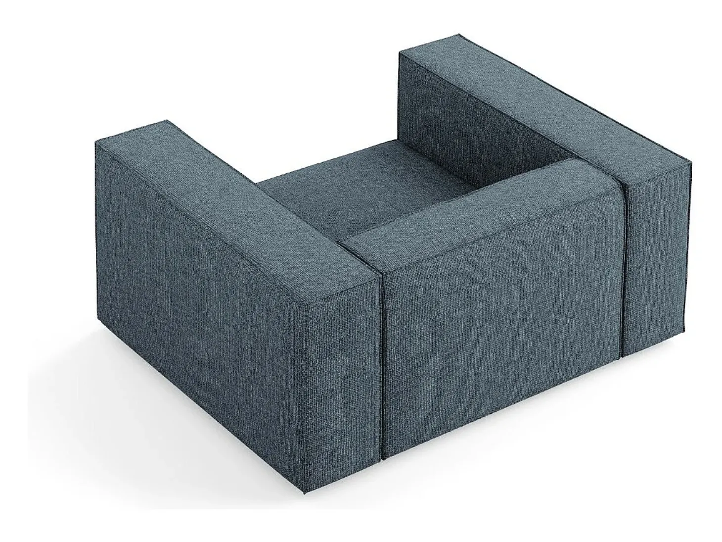 Cosmopolitan Design - Poltrona "Arendal" em tecido chenille azul real - 124x102x70cm