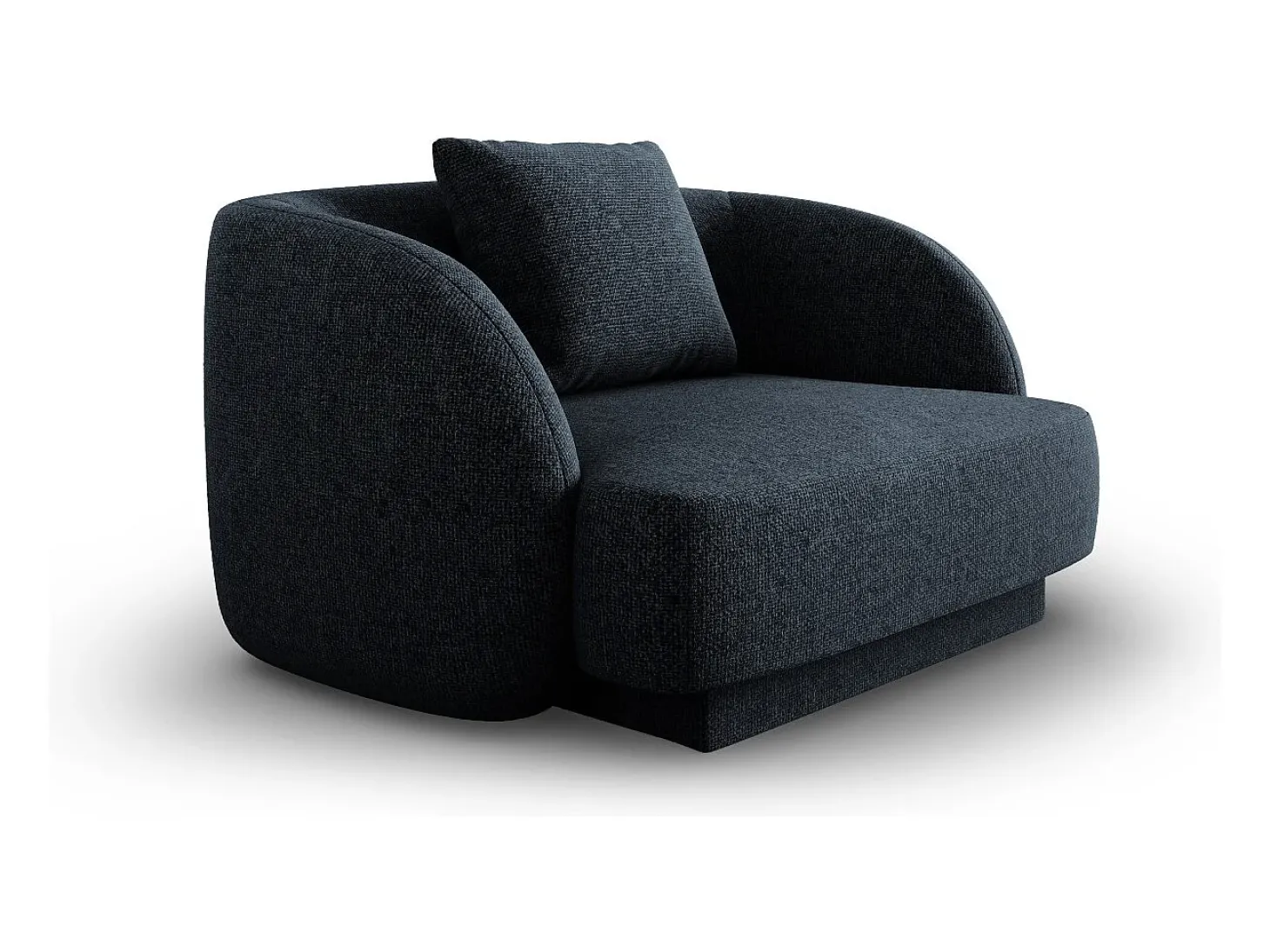 Cosmopolitan Design - Poltrona "Tulum" em tecido chenille azul real - 103x90x70cm