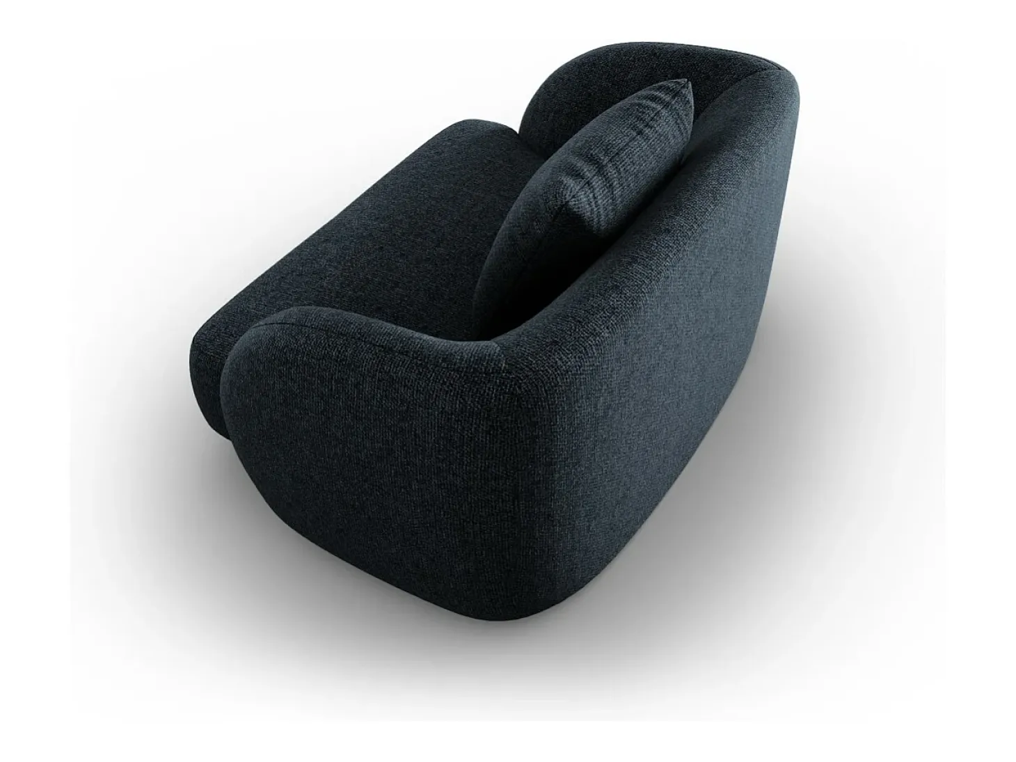 Cosmopolitan Design - Poltrona "Tulum" em tecido chenille azul real - 103x90x70cm