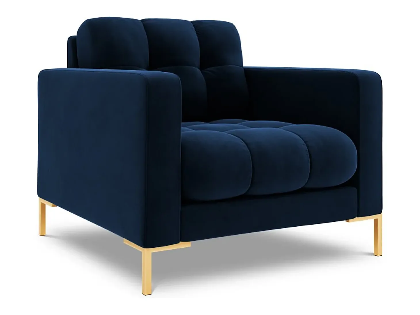 Cosmopolitan Design - Poltrona "Bali" em veludo azul real - 87x92x75cm