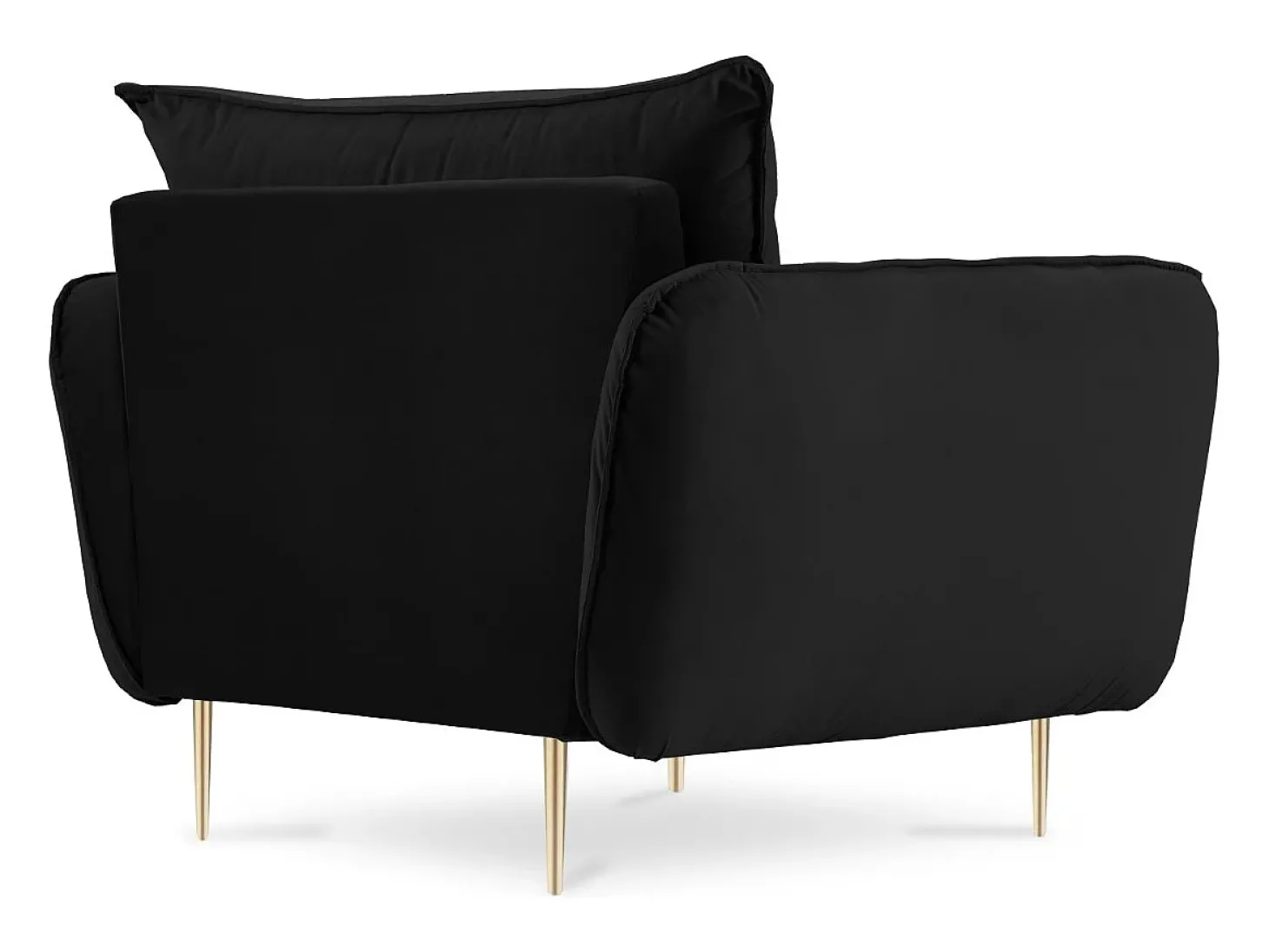 Cosmopolitan Design - Poltrona "Vienna" em veludo preto - 97x94x95cm