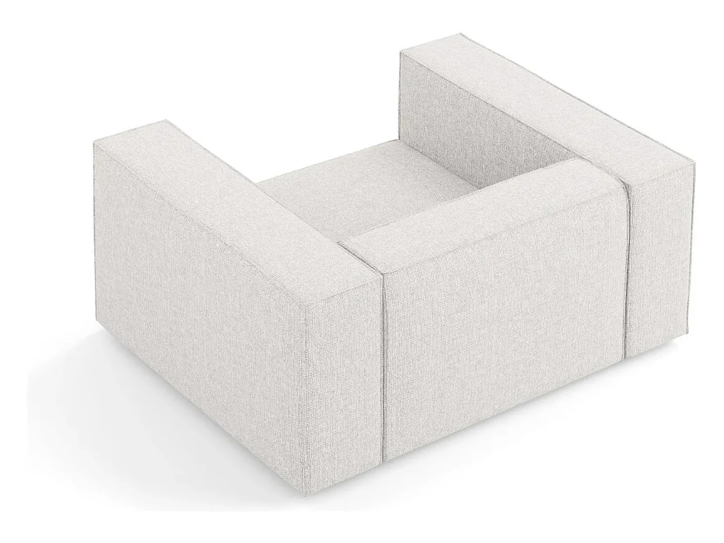 Cosmopolitan Design - Poltrona "Arendal" em tecido chenille cinza claro - 124x102x70cm