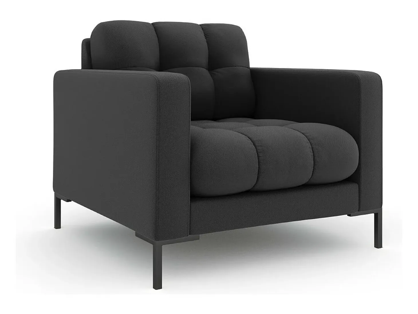 Cosmopolitan Design - Poltrona "Bali" em tecido estrutural cinza escuro - 87x92x75cm