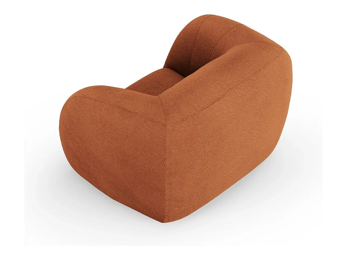 Cosmopolitan Design - Poltrona "Essen" em tecido bouclé marrom - 130x95x86cm
