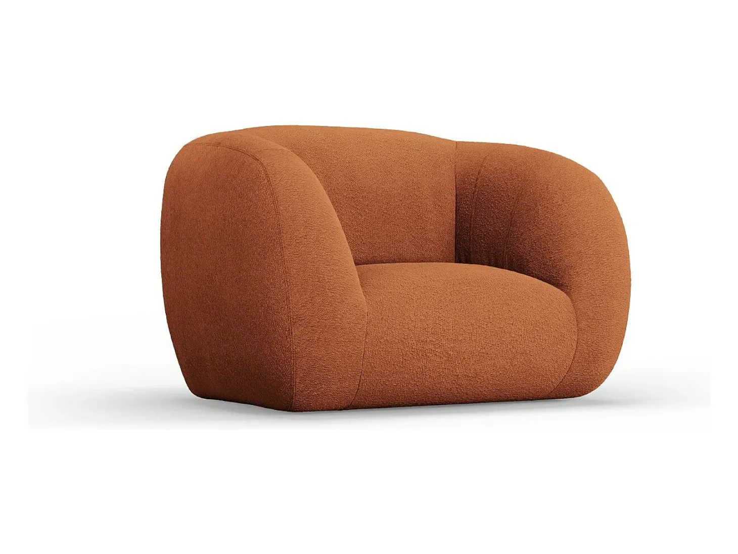 Cosmopolitan Design - Poltrona "Essen" em tecido bouclé marrom - 130x95x86cm