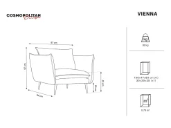 Cosmopolitan Design - Poltrona "Vienna" em tecido estrutural cinza escuro - 97x94x95cm