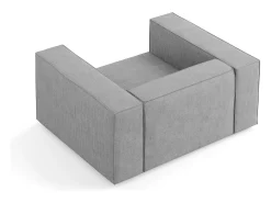 Cosmopolitan Design - Poltrona "Arendal" em tecido chenille com efeito canelado cinza escuro - 124x102x70cm