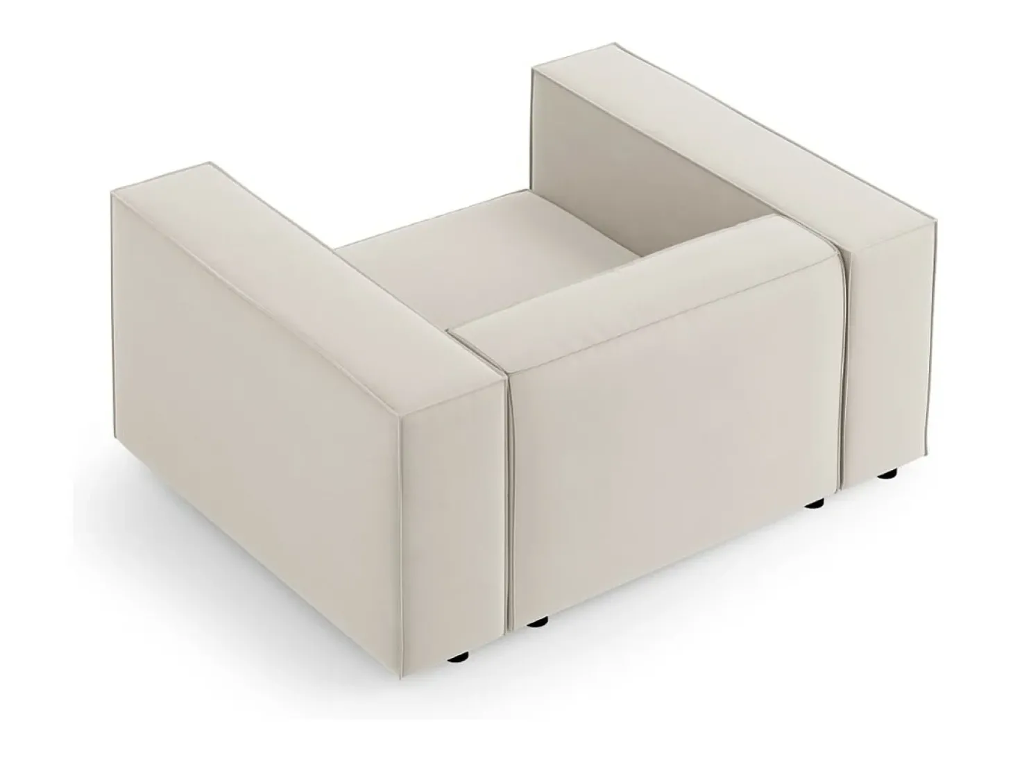 Cosmopolitan Design - Poltrona "Arendal" em veludo cru - 124x102x70cm
