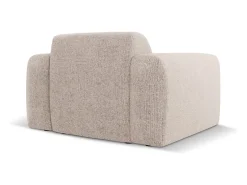 Cosmopolitan Design - Poltrona "Nolio" 2 lugares em tecido chenille bege - 105x95x72cm
