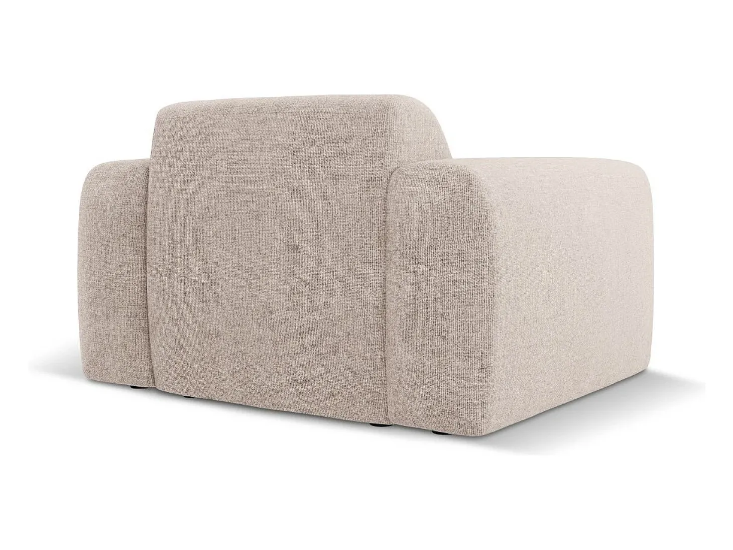 Cosmopolitan Design - Poltrona "Nolio" 2 lugares em tecido chenille bege - 105x95x72cm