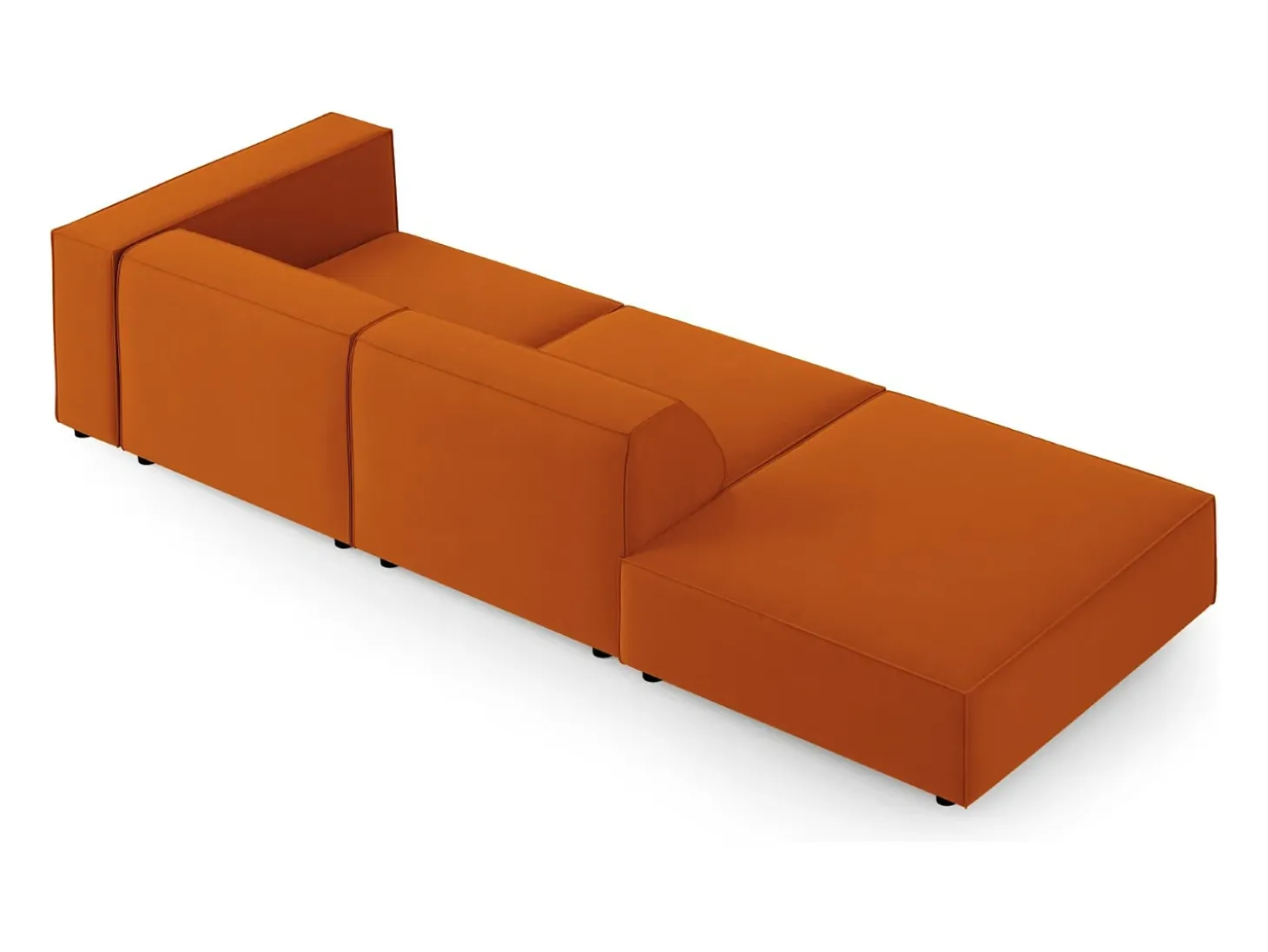 Cosmopolitan Design - Sofá esquerdo "Arendal" 4 lugares em veludo terracota - 262x102x70cm