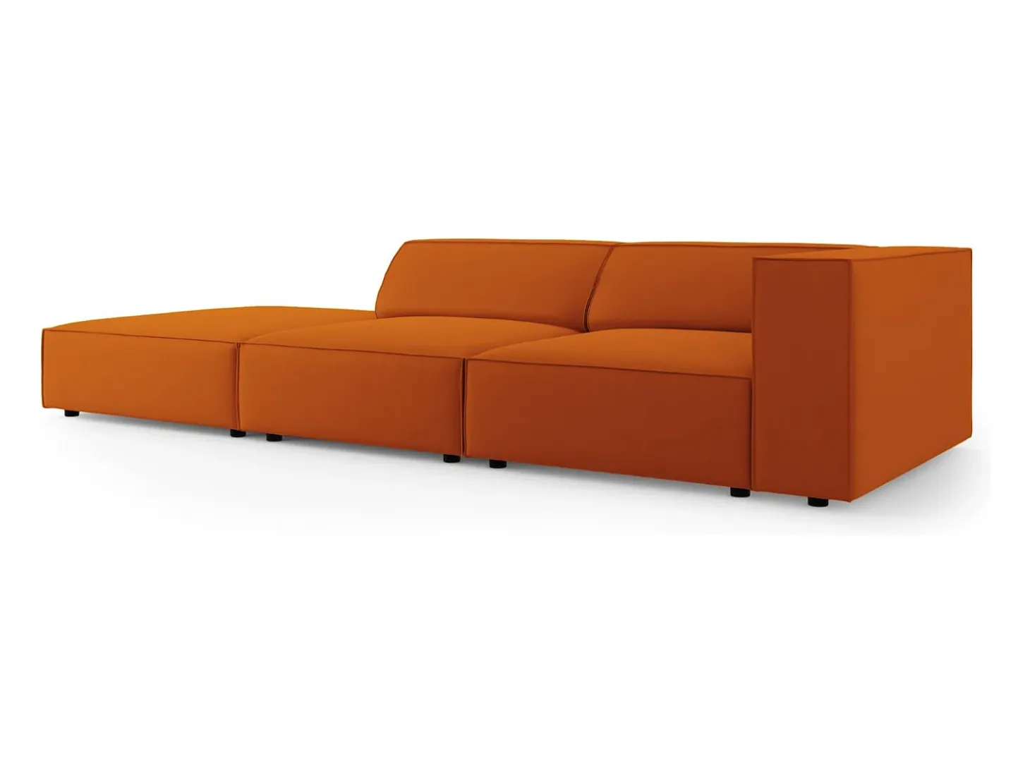 Cosmopolitan Design - Sofá esquerdo "Arendal" 4 lugares em veludo terracota - 262x102x70cm