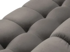 Cosmopolitan Design - Sofá de canto simétrico "Bali" 6 lugares em veludo cinza claro - 256x256x75cm