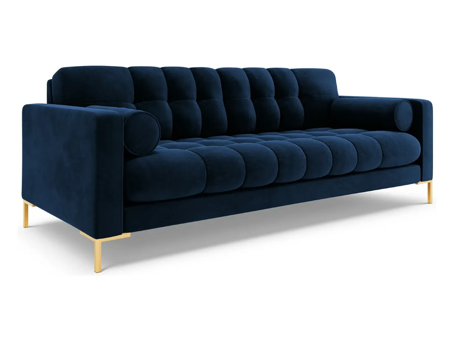 Cosmopolitan Design - Sofá "Bali" 3 lugares em veludo azul real - 177x92x75cm