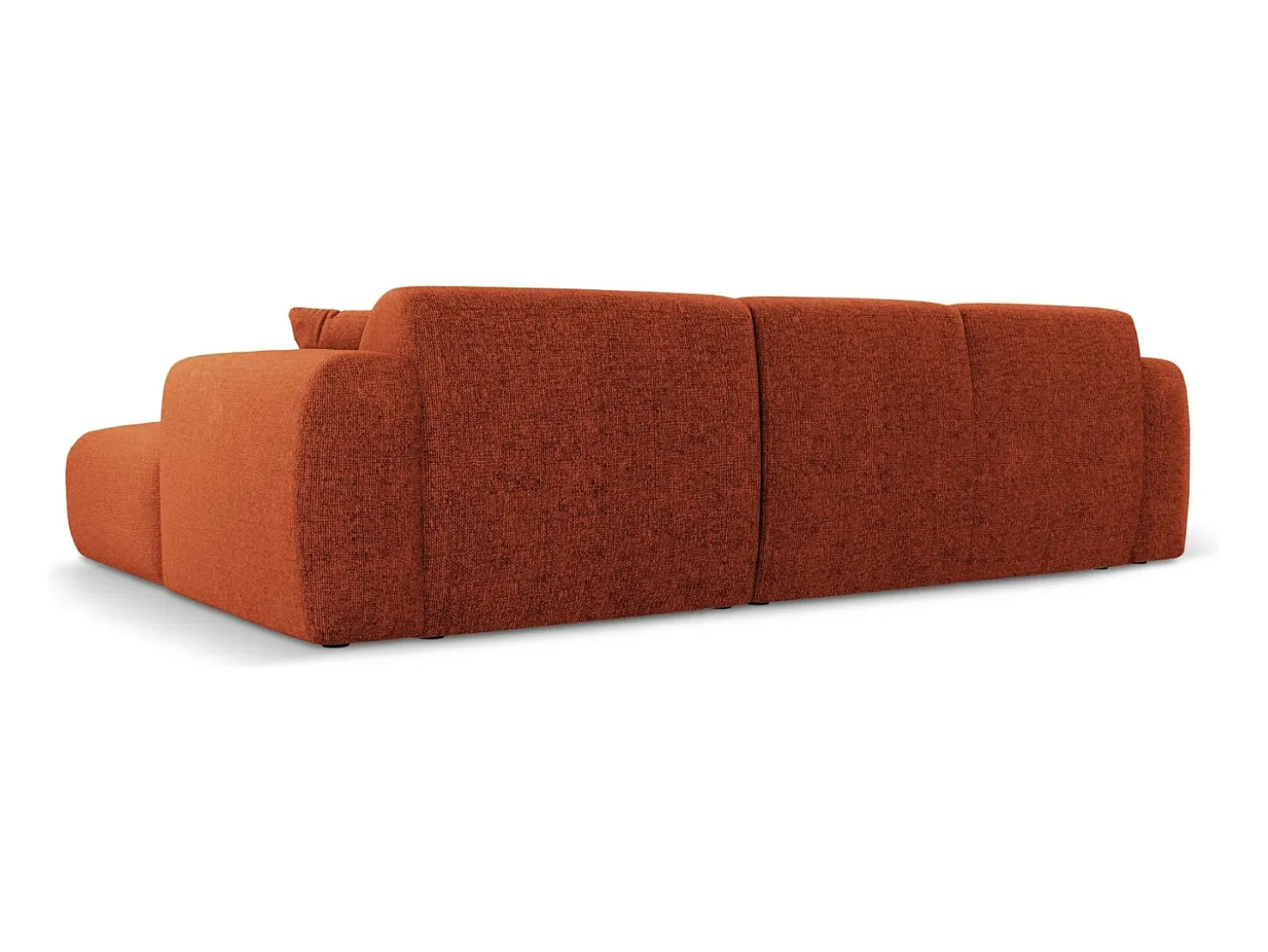 Cosmopolitan Design - Sofá de canto esquerdo "Nolio" 4 lugares em tecido chenille terracota - 260x170x72cm
