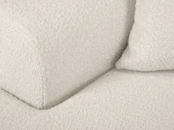 Cosmopolitan Design - Sofá convertível de canto esquerdo com caixa de arrumação "Kyoto" 4 lugares em tecido bouclé bege - 241x145x88cm