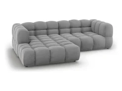 Cosmopolitan Design - Sofá modular de canto esquerdo "Sky" 3 lugares em veludo cinza claro - 244x162x75cm