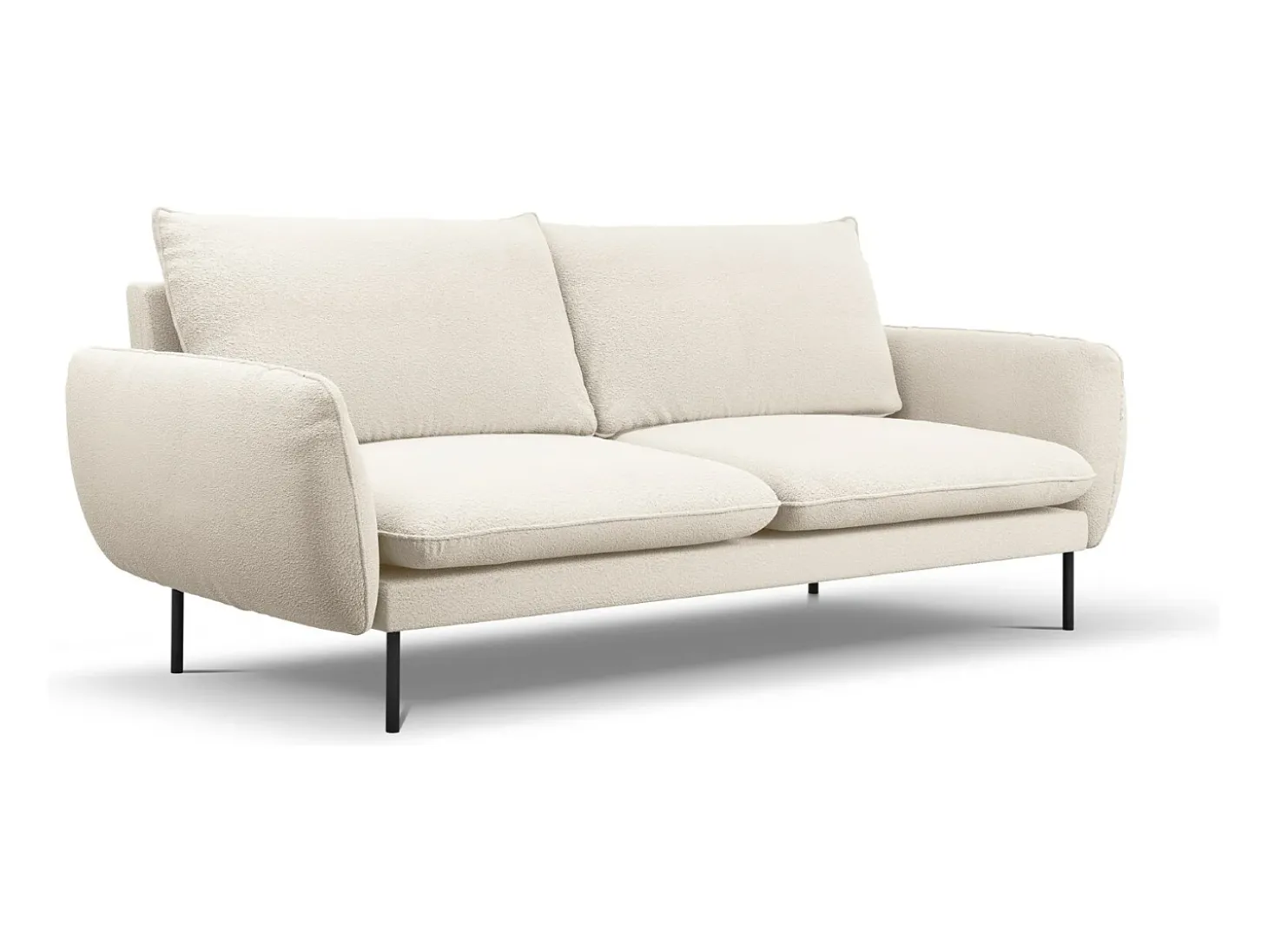 Cosmopolitan Design - Sofá "Vienna" 4 lugares em tecido bouclé bege - 230x92x95cm