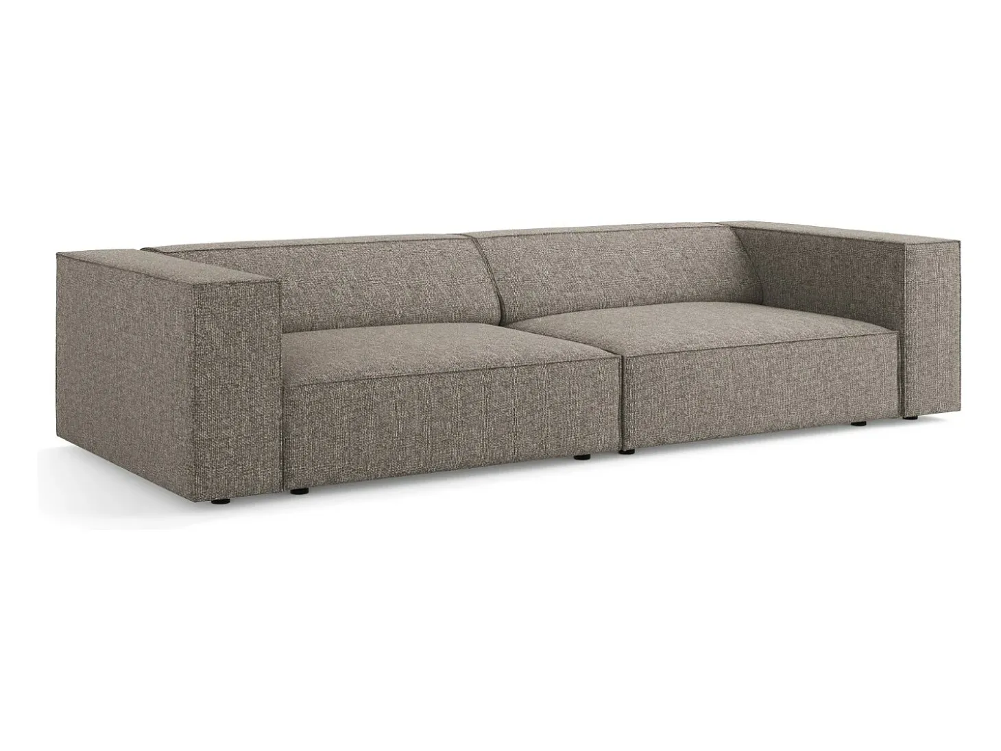 Cosmopolitan Design - Sofá "Arendal" 4 lugares em tecido chenille cinza - 244x102x70cm