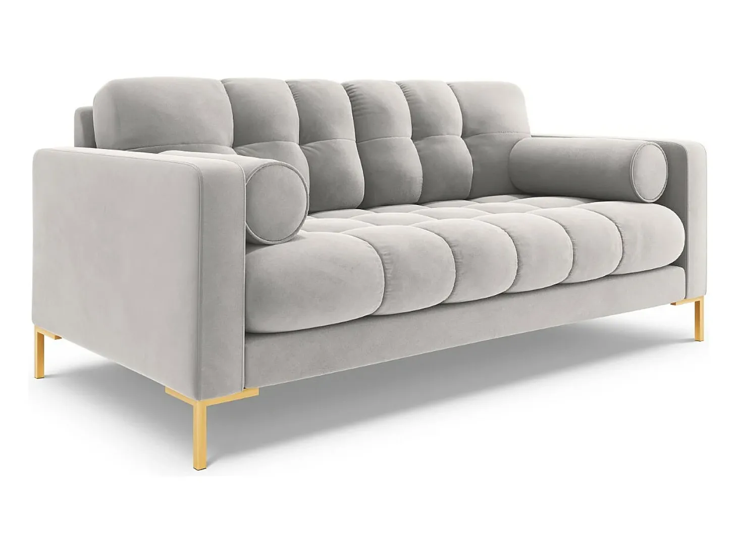 Cosmopolitan Design - Sofá "Bali" 2 lugares em veludo prata - 152x92x75cm