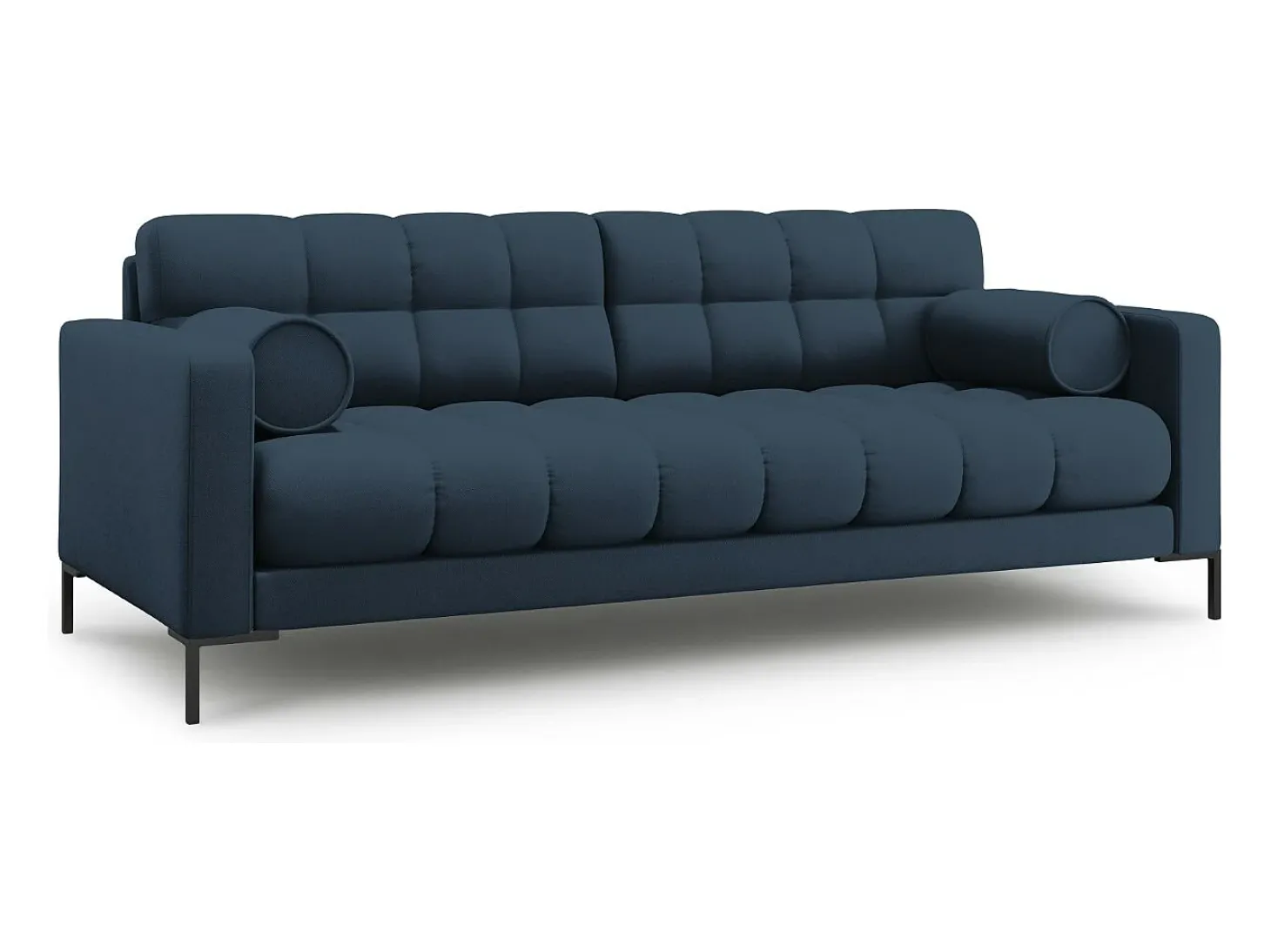 Cosmopolitan Design - Sofá "Bali" 3 lugares em tecido estrutural azul - 177x92x75cm
