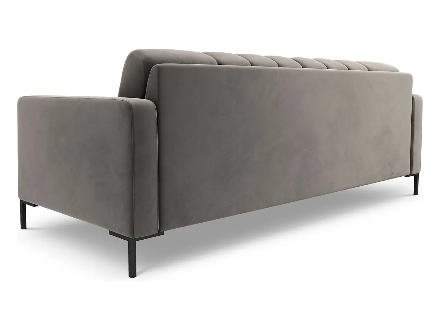 Cosmopolitan Design - Sofá "Bali" 4 lugares em veludo cinza claro - 217x92x75cm