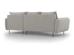 Cosmopolitan Design - Sofá de canto direito "Vienna" 5 lugares em tecido estrutural cinza claro - 255x170x95cm