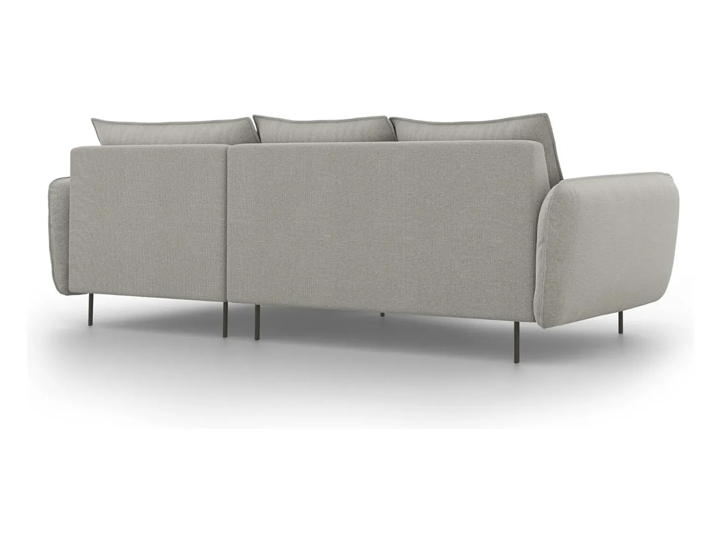 Cosmopolitan Design - Sofá de canto direito "Vienna" 5 lugares em tecido estrutural cinza claro - 255x170x95cm