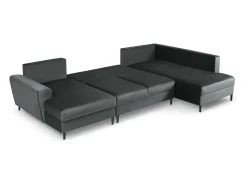 Cosmopolitan Design - Sofá panorâmico convertível em linha reta com caixa de arrumação
