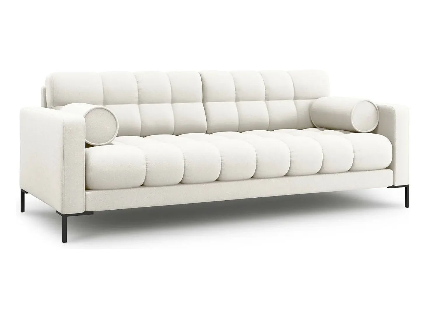Cosmopolitan Design - Sofá "Bali" 3 lugares em tecido estrutural bege claro - 177x92x75cm