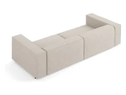 Cosmopolitan Design - Sofá "Arendal" 4 lugares em tecido chenille com efeito canelado bege escuro - 244x102x70cm