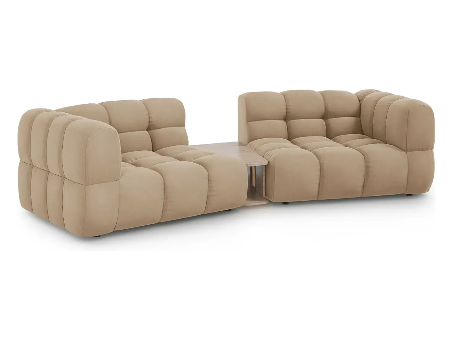 Cosmopolitan Design - Sofá modular "Sky" 2 lugares em veludo areia - 280x148x75cm