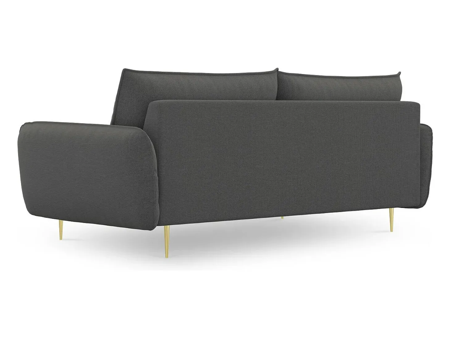 Cosmopolitan Design - Sofá "Vienna" 4 lugares em tecido estrutural cinza escuro - 230x92x95cm