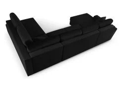 Cosmopolitan Design - Sofá panorâmico convertível em linha reta com caixa de arrumação