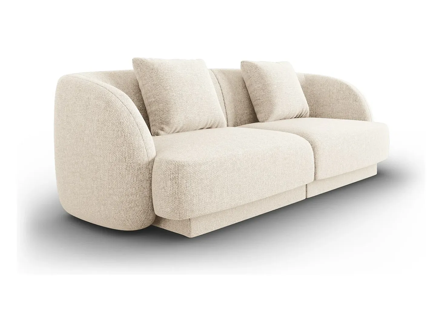 Cosmopolitan Design - Sofá "Tulum" 2 lugares em tecido chenille bege claro - 180x90x70cm