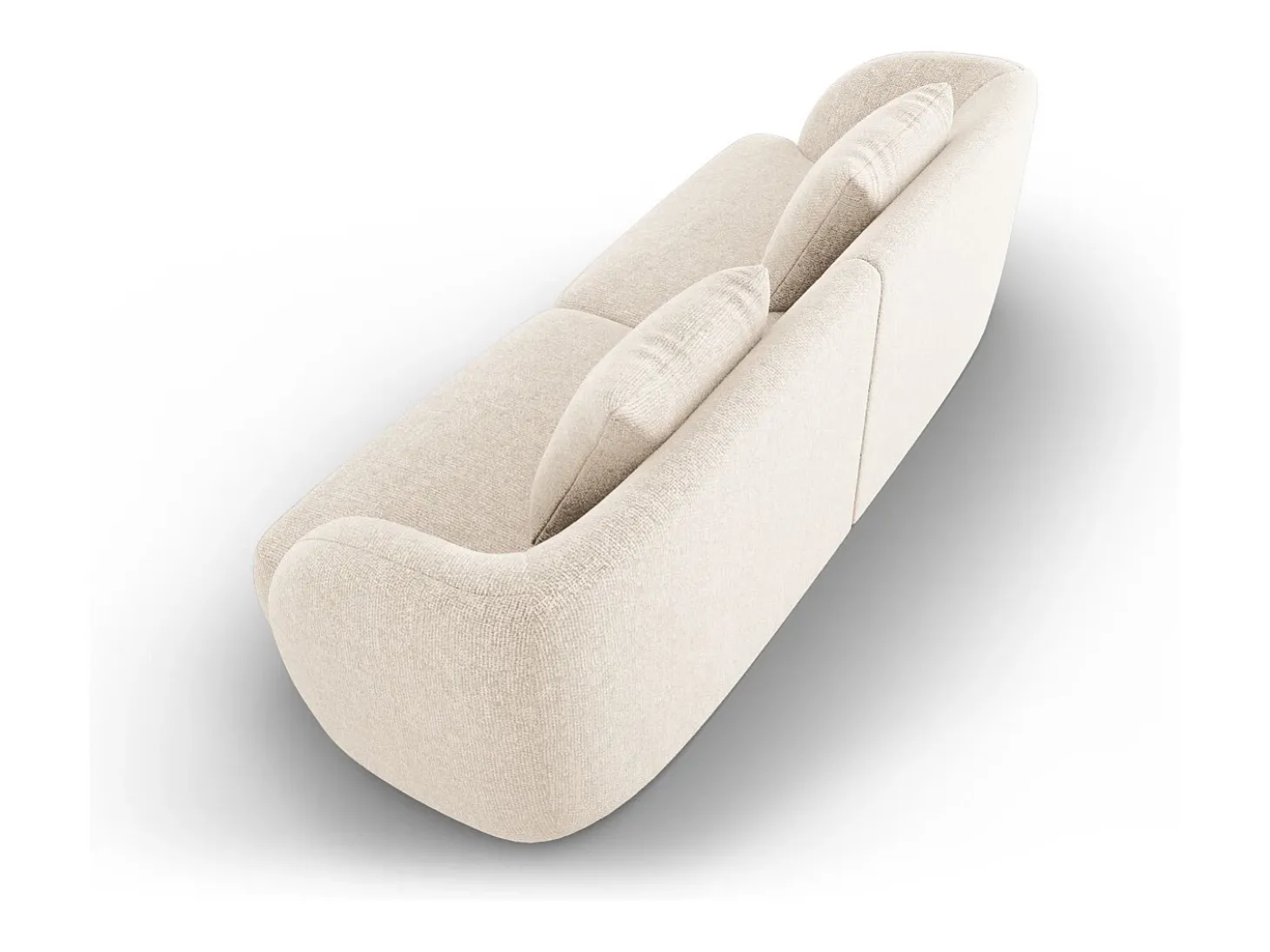 Cosmopolitan Design - Sofá "Tulum" 2 lugares em tecido chenille bege claro - 180x90x70cm