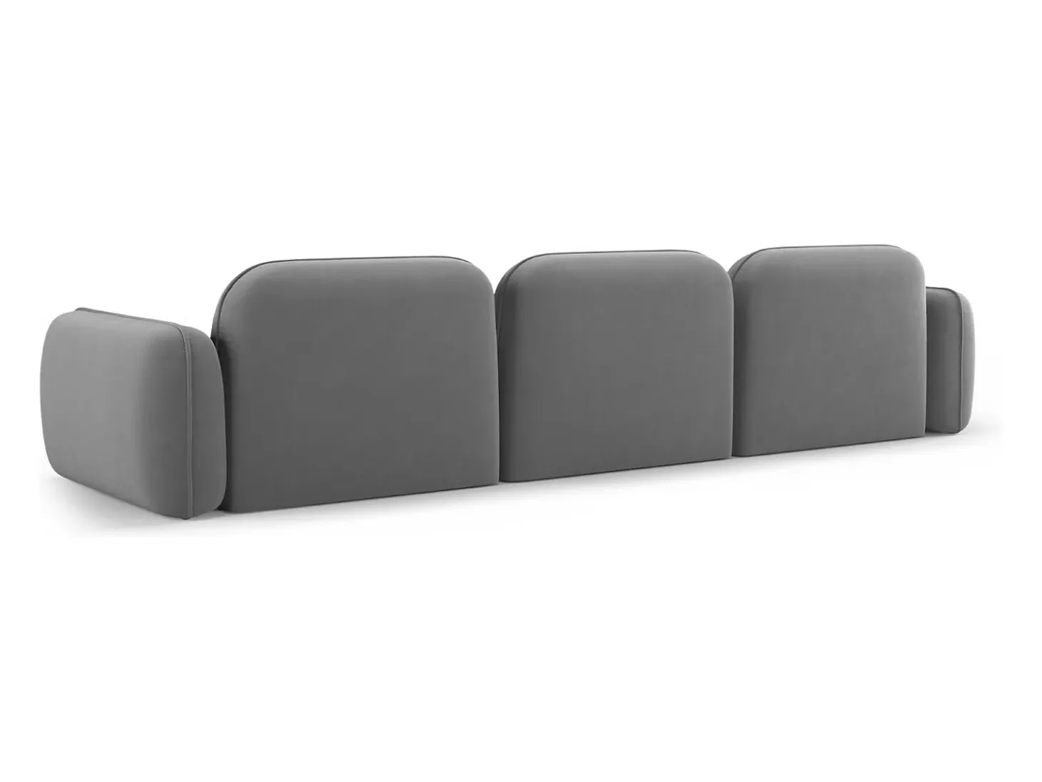 Cosmopolitan Design - Sofá modular "Sydney" 4 lugares em veludo cinza claro - 320x90x70cm