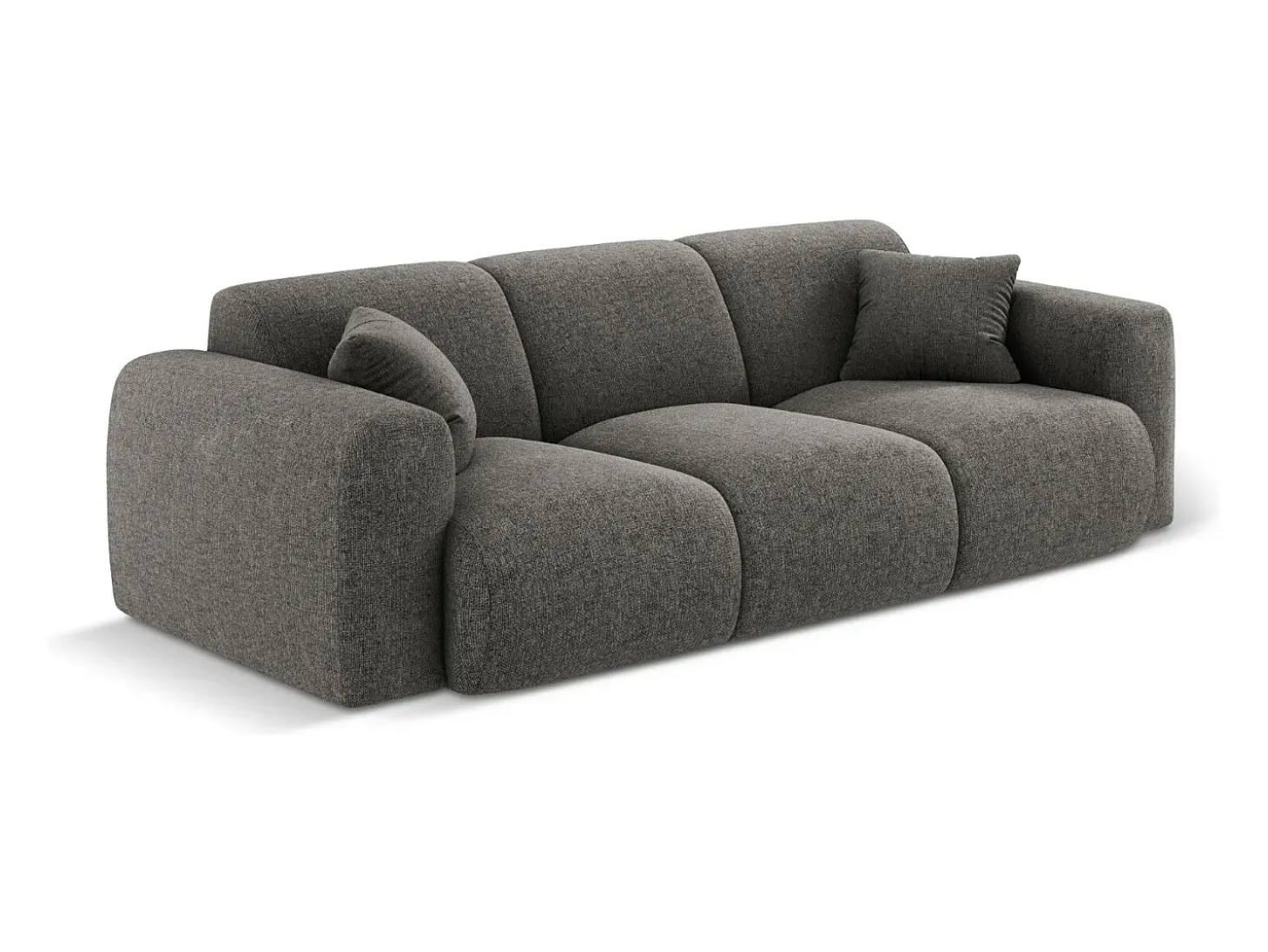 Cosmopolitan Design - Sofá "Nolio" 3 lugares em tecido chenille cinza - 235x95x72cm