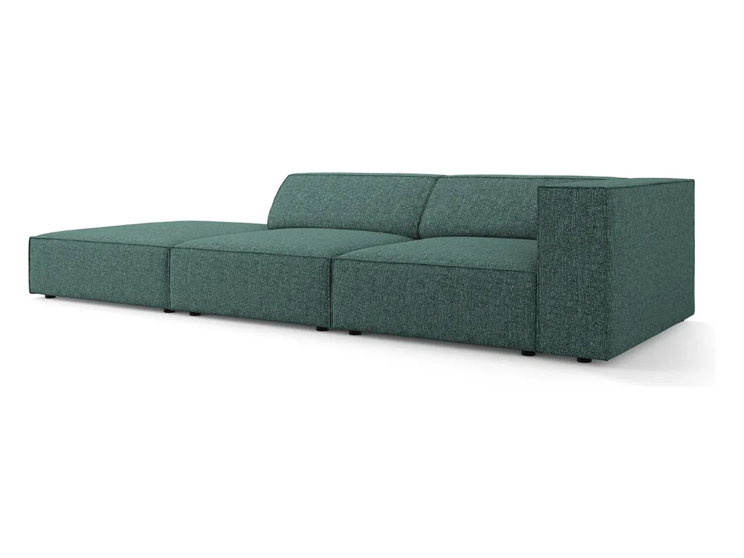 Cosmopolitan Design - Sofá esquerdo "Arendal" 4 lugares em tecido chenille petróleo - 262x102x70cm
