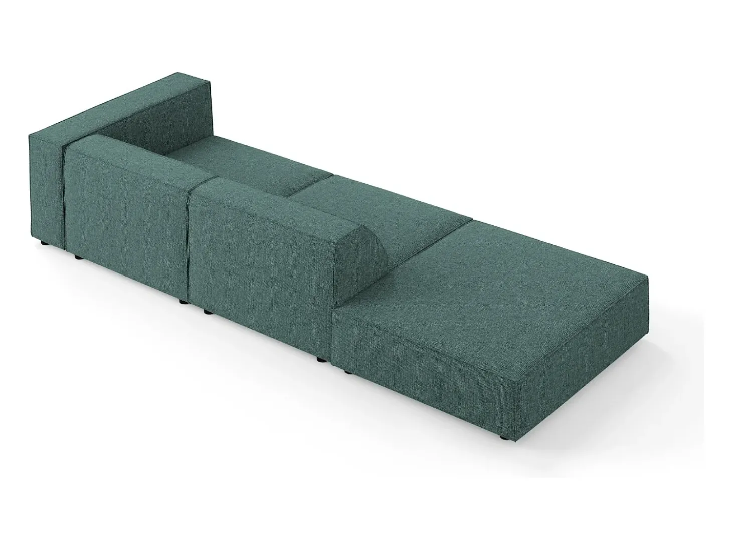 Cosmopolitan Design - Sofá esquerdo "Arendal" 4 lugares em tecido chenille petróleo - 262x102x70cm